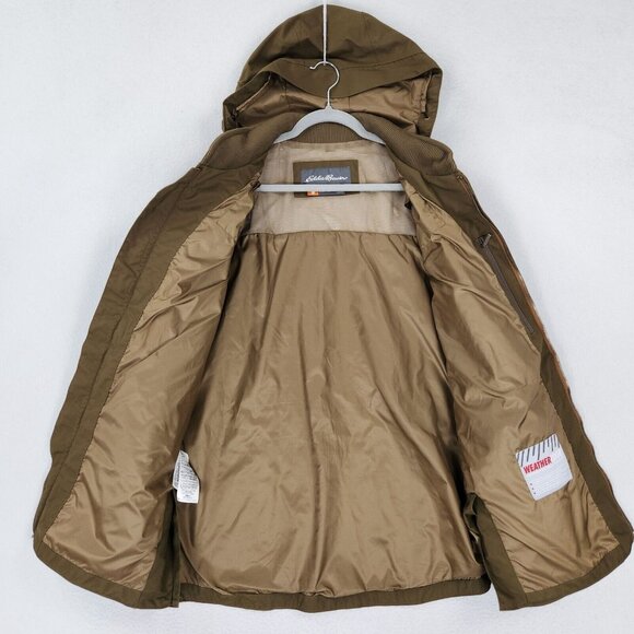 Eddie Bauer Jacket Mens Small Green Sport Shop Weather Edge Hooded Field Utility - Picture 11 of 16